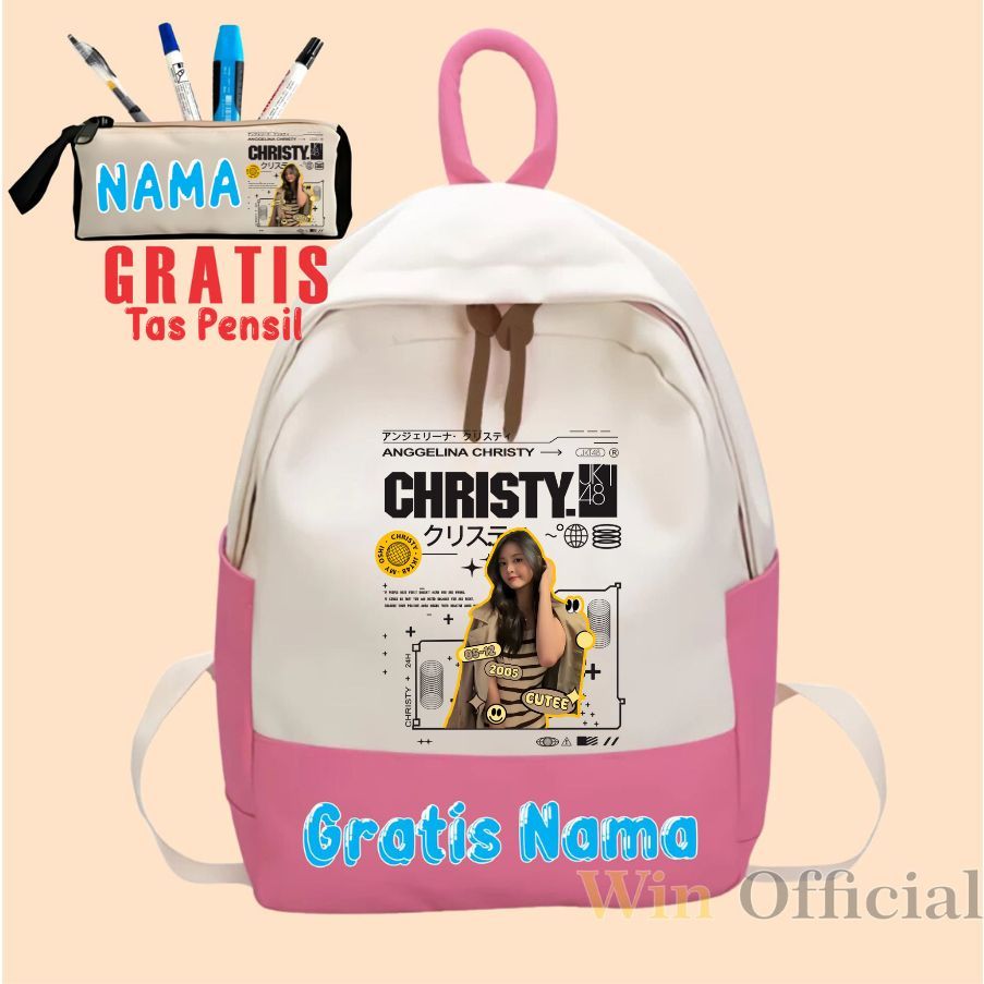 Jkt48 Christy Backpack Jkt48 Christy School Bag JKT48 Picture กระเป๋าเป้สะพายหลังอินเทรนด์
