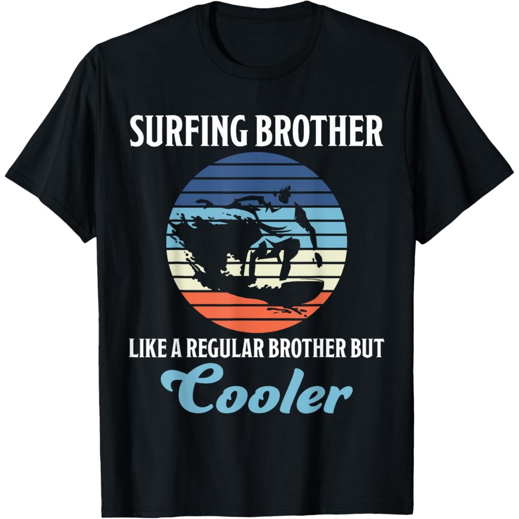 เสื้อยืดผู้ใหญ่ Surfing Brother Surfing Board Waves Surfer เสื้อยืด