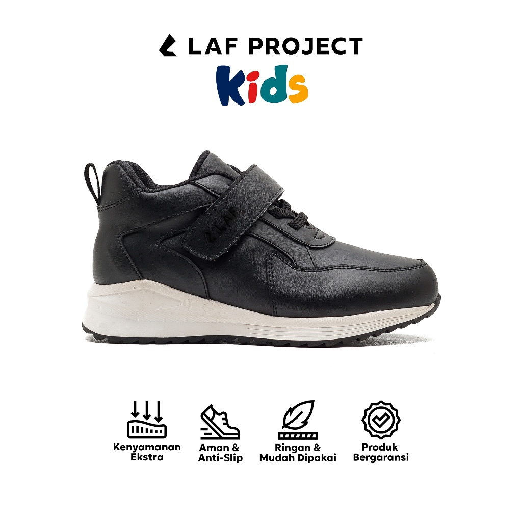 Wynn LAF Project รองเท้าผ้าใบโรงเรียนลําลองสีดําและสีขาวสําหรับเด็กชายและเด็กหญิง