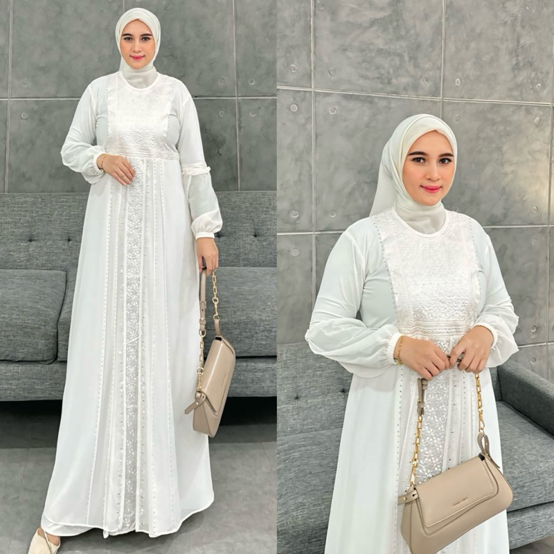 Hitam ตุรกี ABAYA GAMIS สีดํา EMBROIDERED SAFIRA HAND BALLOON COUPLE MOTHER CHILD 5-12 ปี BACK STRAP
