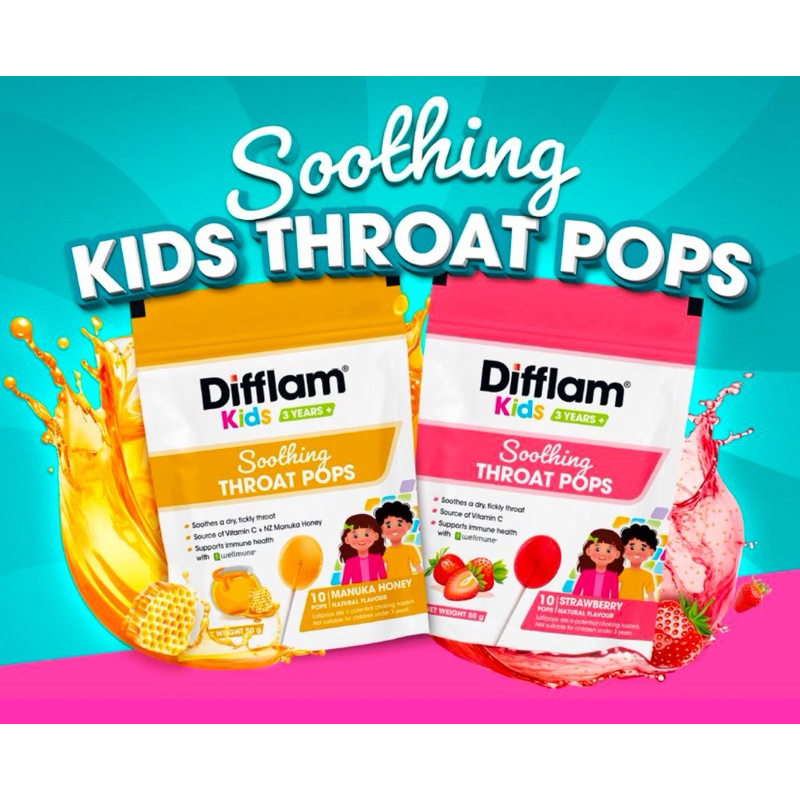 Difflam Soothing Throat Pops Manuka Honey 10 แพ็ค