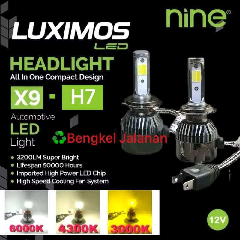 ไฟ LED 3 สี H7 H11 รถจักรยานยนต์รถยนต์ ECO9 X9 36WATT EXTREME BRIGTH