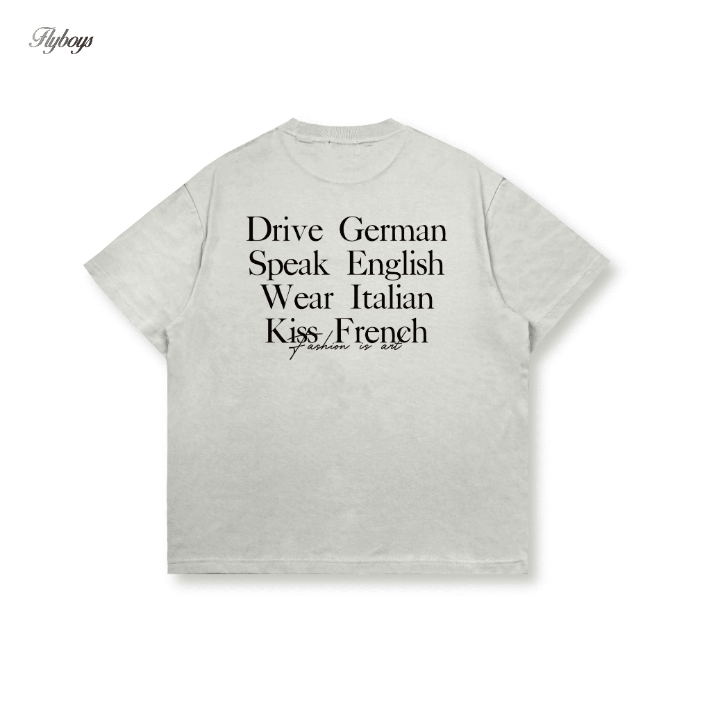 Flyboys - เสื้อยืด RICH IN LIFE - BLCK/WHT COTTON 24S
