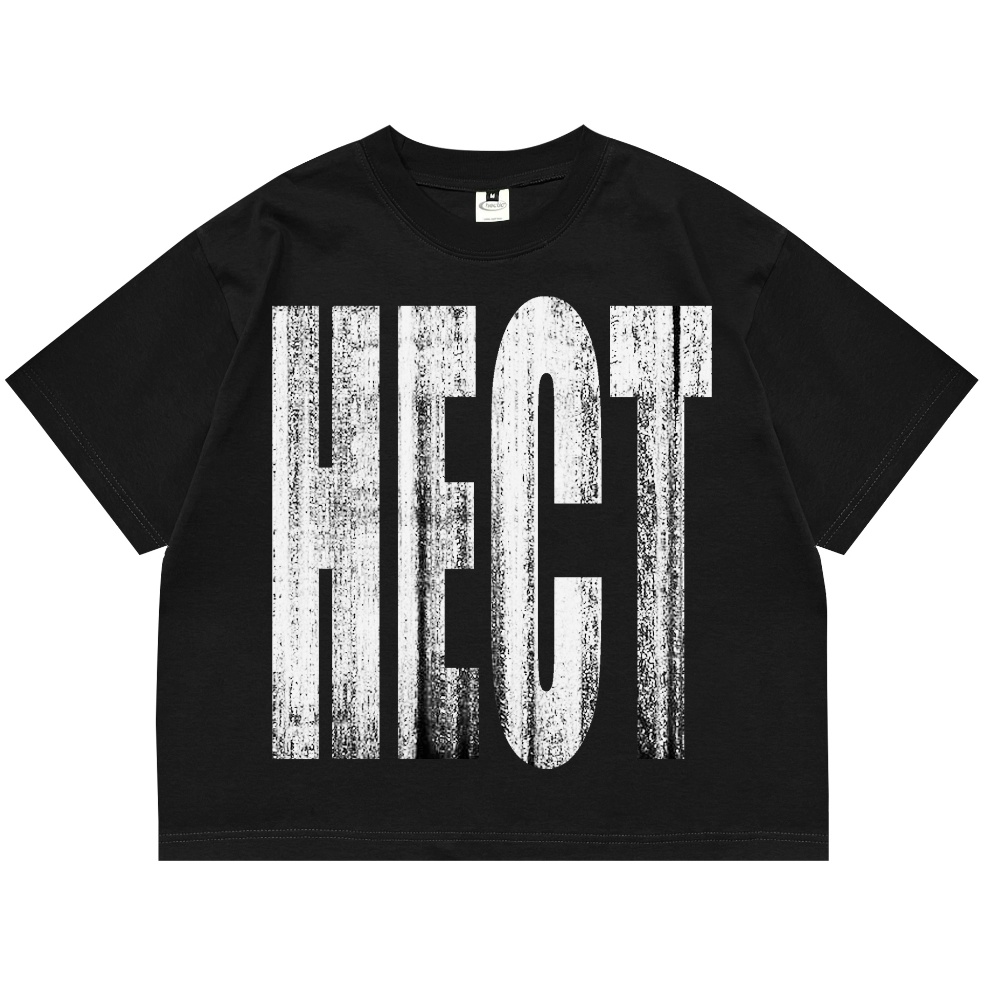 เสื้อยืดส่วนใหญ่ Boxy Grunge Black Hectic T-Shirt