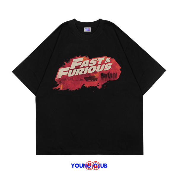หนุ่ม.CLUB | FAST AND FURIOUS LOGO FONT เสื้อยืด | เสื้อยืด OVERSIZE สไตล์สีดํา Y2K VINTAGE BOOTLEG 