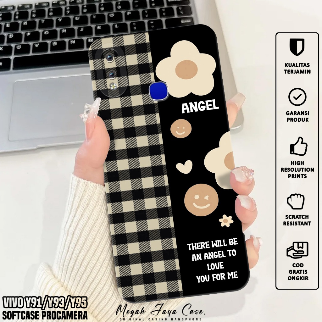 Softcase Hp VIVO Y91 Y93 Y95 - Case Hp VIVO Y91 Y93 Y95 Motif FLOWER - Casing Hp - Silicone VIVO Y91