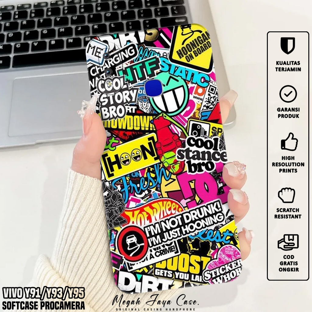 Softcase Hp VIVO Y91 Y93 Y95 - Case Hp VIVO Y91 Y93 Y95 Motif GRAFF - Casing Hp - Silicone VIVO Y91 