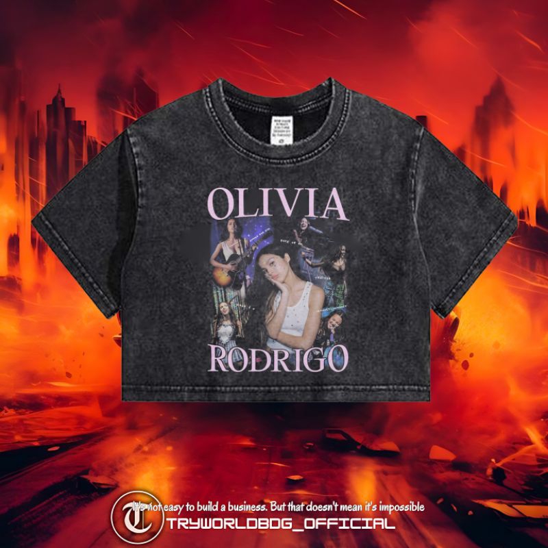 TRYWORLDG อย่างเป็นทางการ "OLIVIA RODRIGO" CROPTOP OVERSIZED | WASHING CROP TOP | OLIVIA RODRIGO WAS