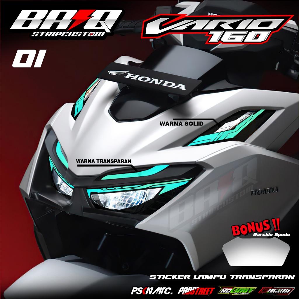 01 FRONT EYEBROW LAMP STICKER VARIO 160 - ด้านหน้าคิ้วโคมไฟสติกเกอร์ VARIO 160 SIMPLE LIST MOTIF
