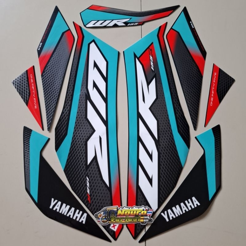 MERAH Striping Yamaha WR 155R 155 R 2025 สีดําเทอร์ควอยซ์ขลิบแดง สติ๊กเกอร์ตัวถังรถมอเตอร์ไซค์คุณภาพ