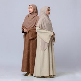 Tsurayya - (Part 1) Abaya Nuna Bahan Linen Motif/Abaya Lebaran