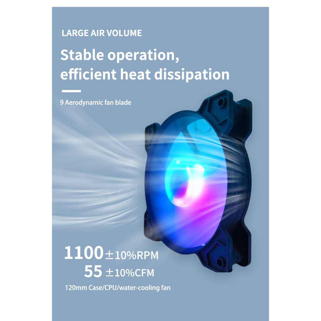 พัดลมปลอกพัดลมพัดลมคูลเลอร์เคสพัดลม RGB 12 ซม