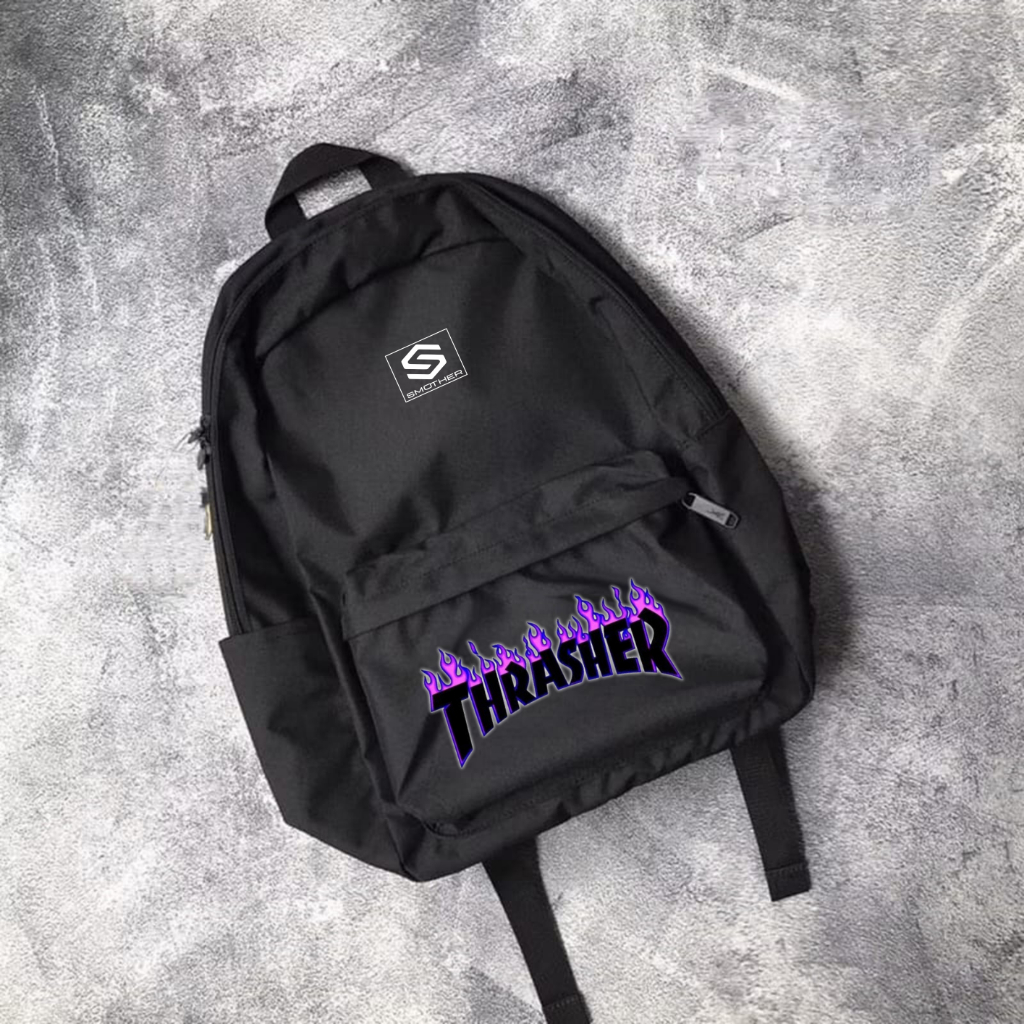 Cool School Backpack กระเป๋าเป้แล็ปท็อปดั้งเดิมพร้อม THRASHER Motif Unisex