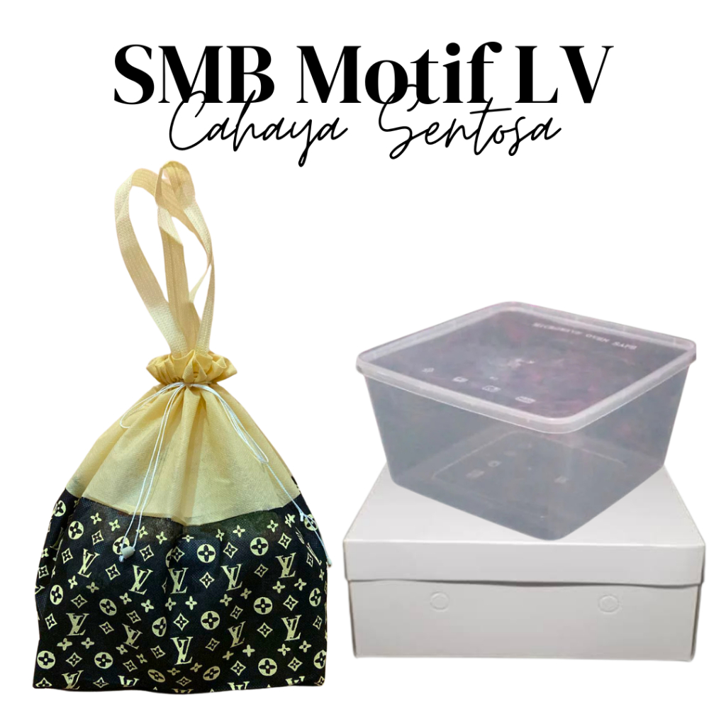 (12 ชิ้น) 22 สีสัน LV Motif Drawstring Rice Box Hajatan Bags - ผ้าสปันบอนด์