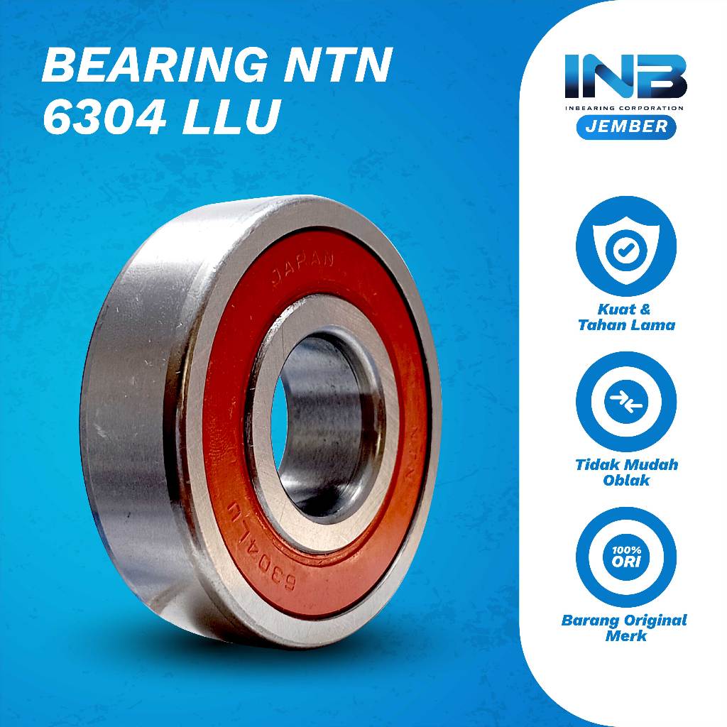 Laker Bearing 6304 LLU NTN แบริ่งล้อหน้า 3 ล้อ Original NTN INB JEMBER