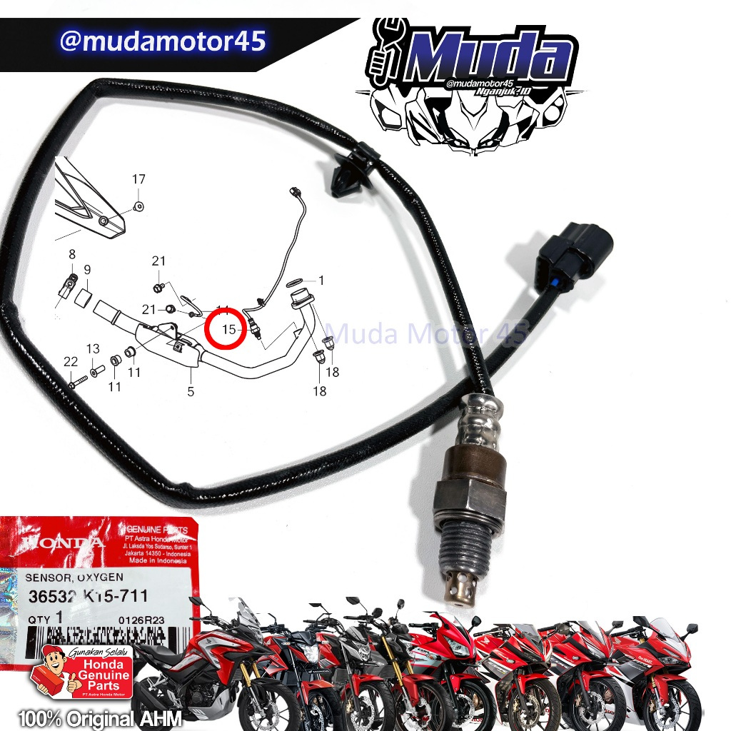 Lokal ออกซิเจน CB150R CBR150R CB150X SENSOR 3532-K15-711 O2 OXYGEN CBR CB ท้องถิ่น FACELIFT STREETFI