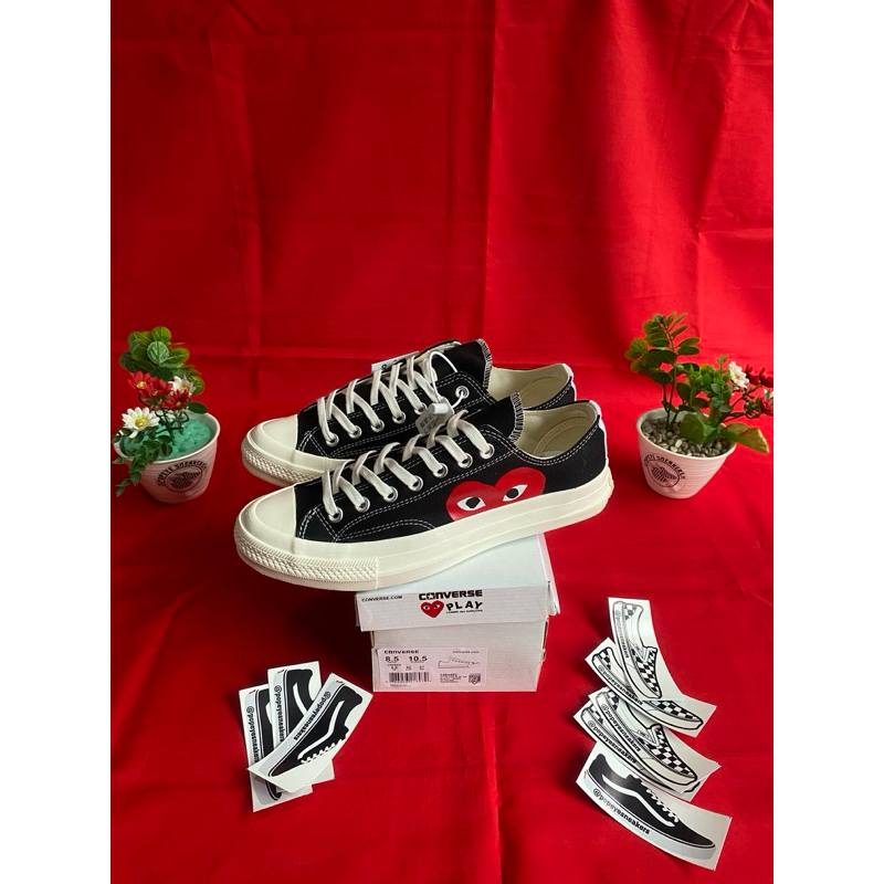 CONVERSE CT CDG PLAY LOW BLACK WHITE