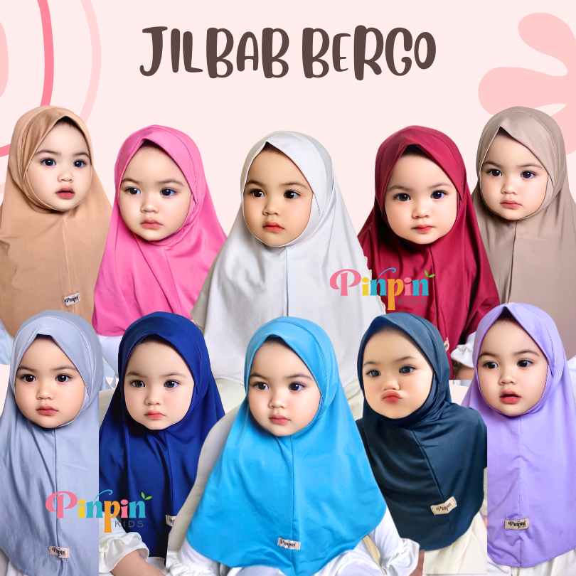 Pinpin Kids - Bergo Hijab สําหรับเด็ก 1-4 ปี / ฮิญาบเด็กสไตล์มุสลิม