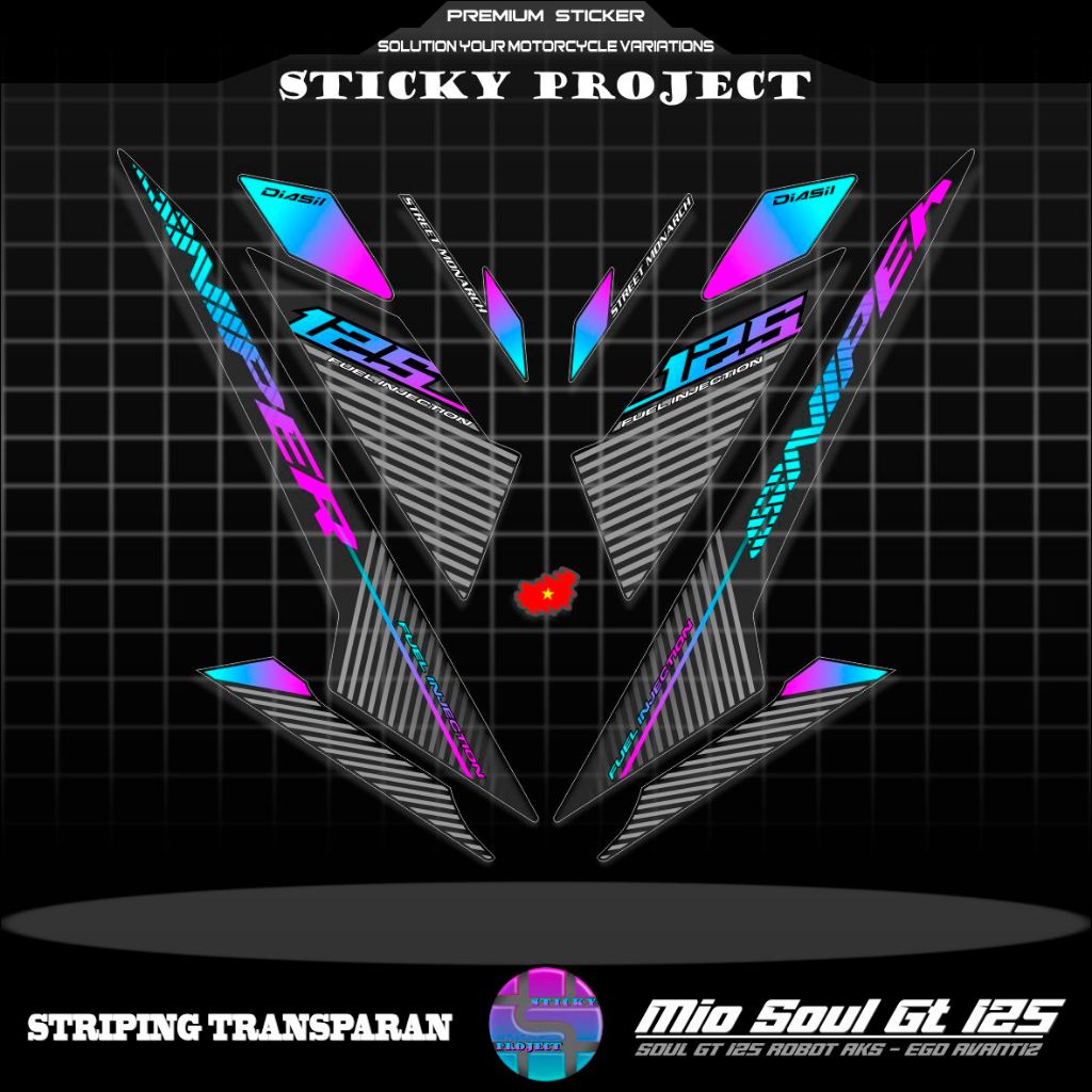 สติ๊กเกอร์ TRANSPARENT MIO SOUL GT 125 / STRIPING SOUL GT 125 / VARIATION SOUL GT125 / FOURSTORE 59
