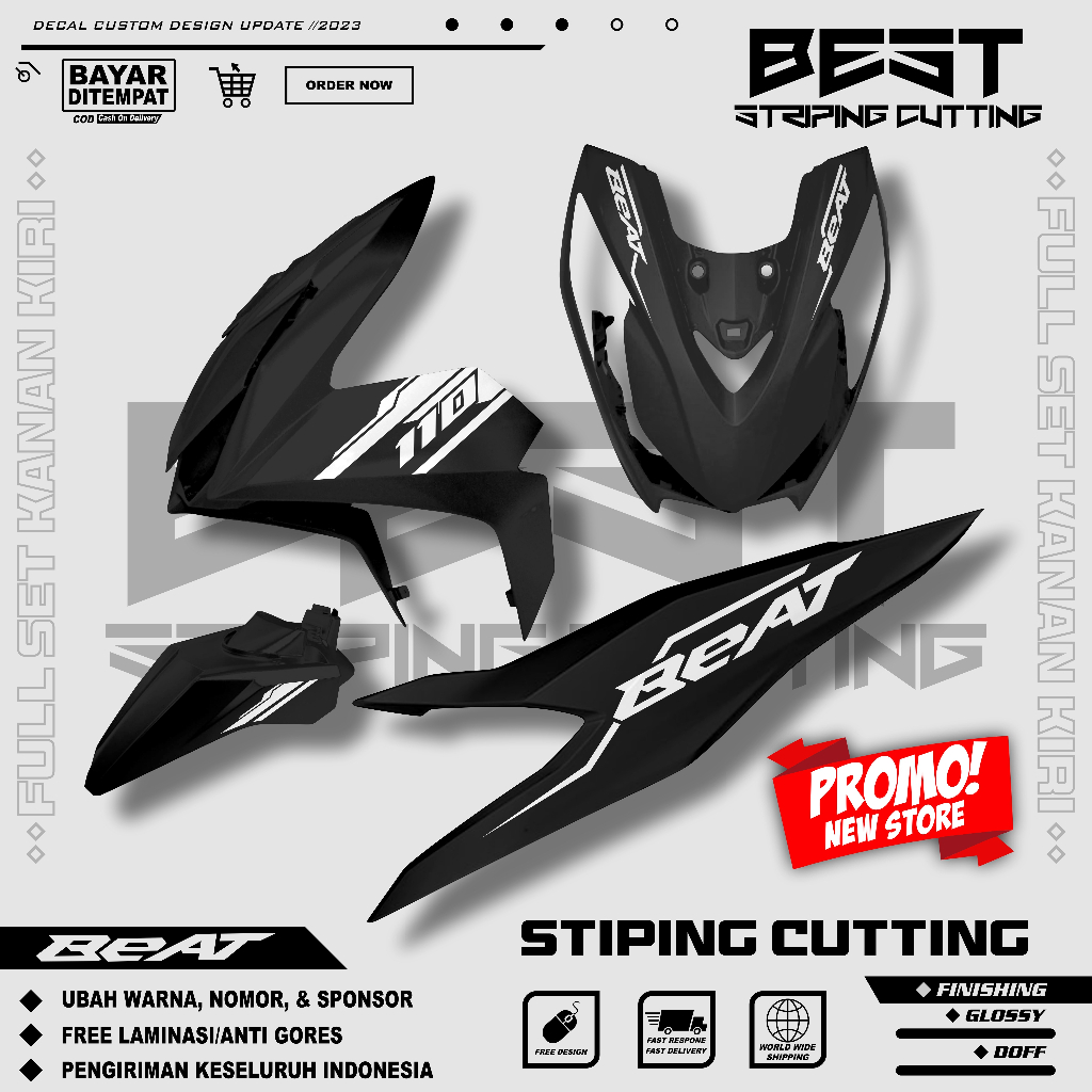 STRIPING CUTTING BEAT DELUXE 2020 2021 2022 2023 สติ๊กเกอร์ตัด BEAT NEW DELUXE | BEAT DECAL SIMPLE V