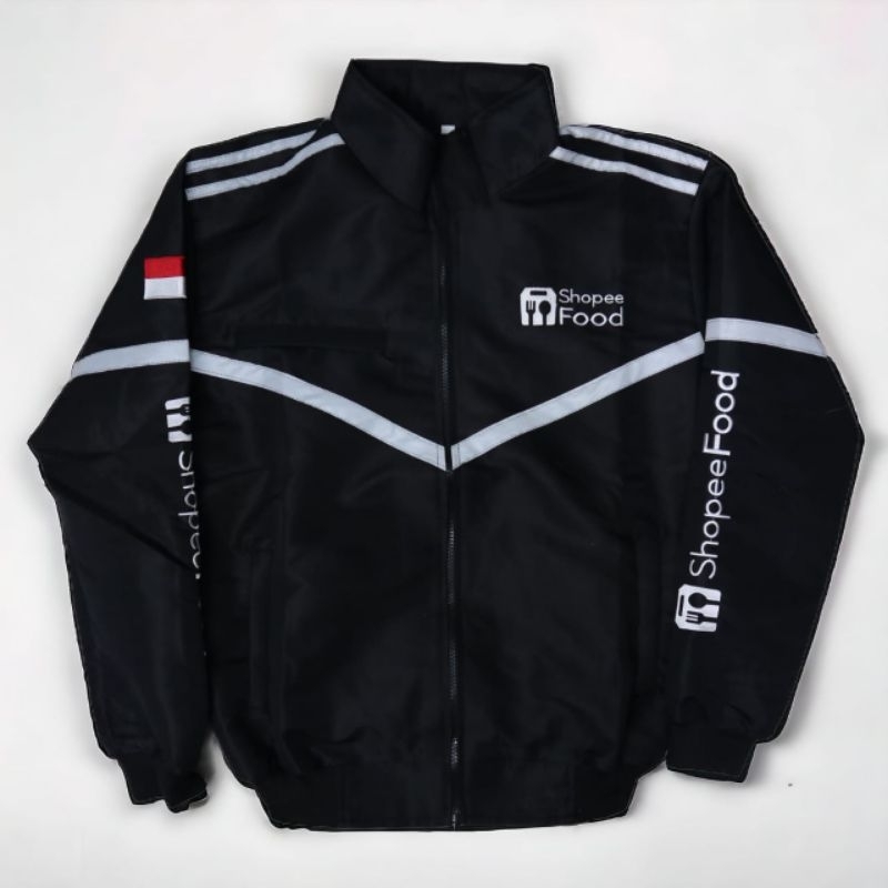 เสื้อแจ็คเก็ตอาหาร Driver shpe สีดํา Bomber Jacket สําหรับ ojol
