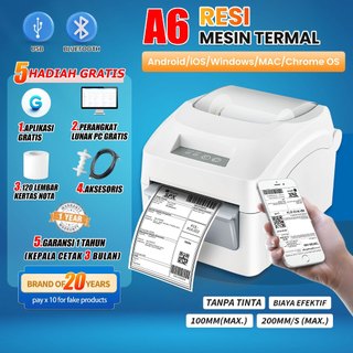 GROZZIIE Thermal Waybill & Barcode Printer | A6 & A7 Printer | Resi Pengiriman | Bluetooth i0S Cepat