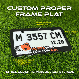 Frame Plat Nomor motor Model JDM All Desain Viral PNP disemua motor ( Plat + Frame + Dudukan + Baut)