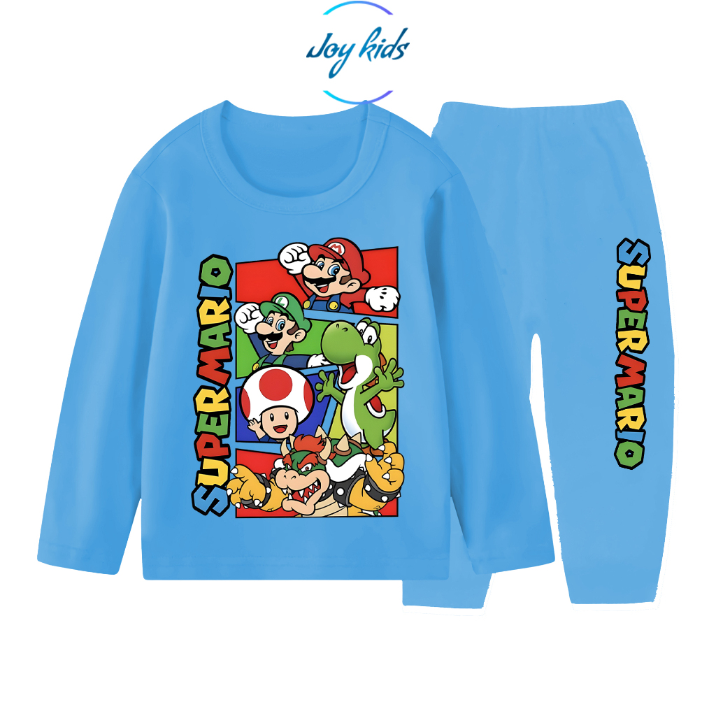 Joy Kids Super Mario ชุดนอนแขนยาว สําหรับเด็กอายุ 1-10 ปี