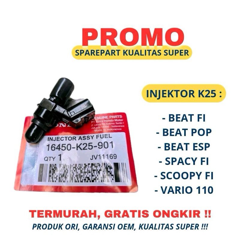 Honda K25 6 รูหัวฉีดสําหรับ Beat FI Beat POP Beat ESP Spacy FI Scoopy FI Vario 110 อะไหล่เดิม