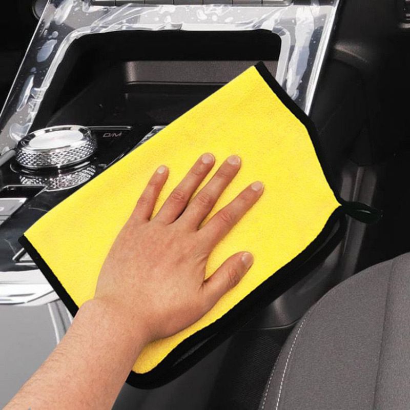 ศิลปะ107 ผ้าทําความสะอาดไมโครไฟเบอร์อเนกประสงค์ 30x30ซม 2 ด้านเรียบมัลติฟังก์ชั่รถรถจักรยานยนต์ผ้าทํ