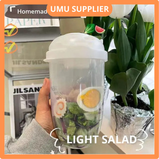 (UMU SUPPLIER) SANJI RAYFOX CUP SALAD PORTABLE BOTTLE LUNCH CONTAINER 1L WITH FORK