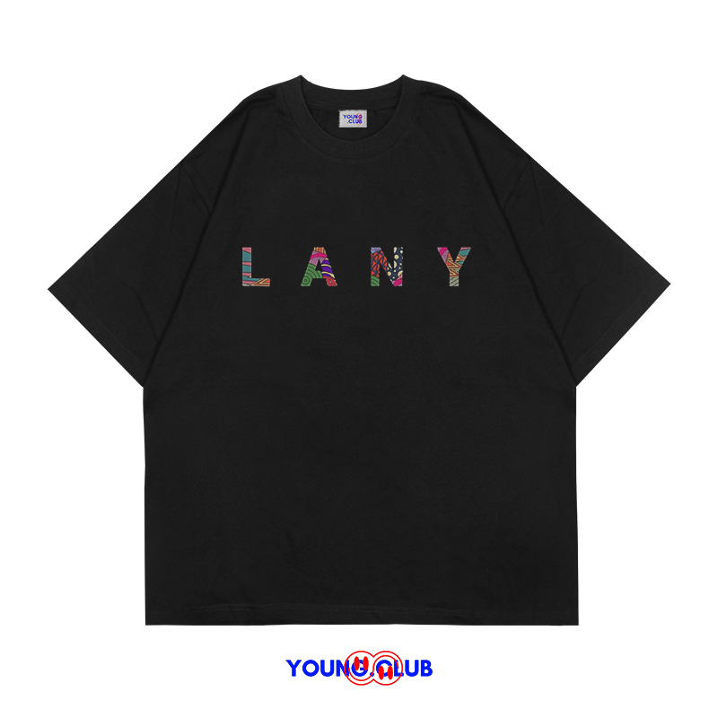 หนุ่ม.CLUB | เสื้อยืด LANY FONT COLORFUL | เสื้อยืด OVERSIZE สไตล์สีดํา Y2K VINTAGE BOOTLEG GRUNGE S