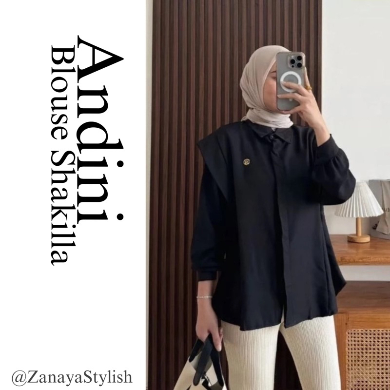 ANDINI PLAIN SHAKILA BLOUSE - BLOUSE ผู้หญิง
