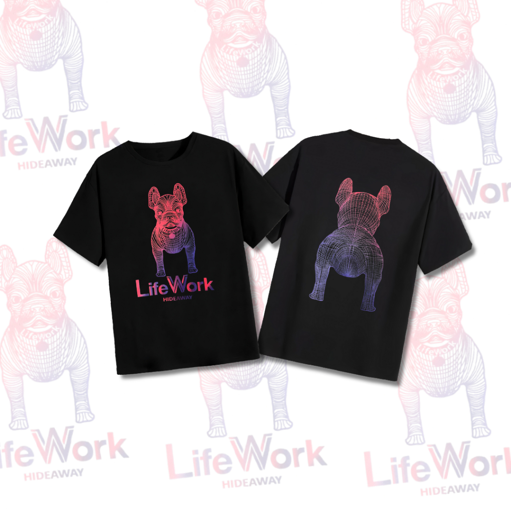 [GUDANG KAOS] KAOS LI**FE W*O**R*K* GRADATION COTTON COMBED 24s UNISEX FULL TAG SIZE JUMBO 1:1