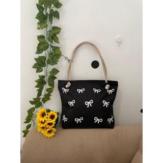 ADELIA COLLECT SHOP Tote Bag Wanita Kekinian Bahan Kanvas Poliester Tas Resleting Tas belanja Tas Pengajian Murah