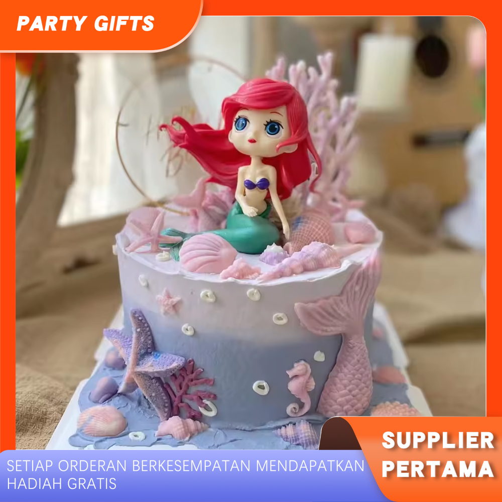 เค้ก PARTYGIFTS Ariel Mermaid Topper/Princess Ariel Miniature ตกแต่งเค้ก/Lucu/ Mermaid Topper