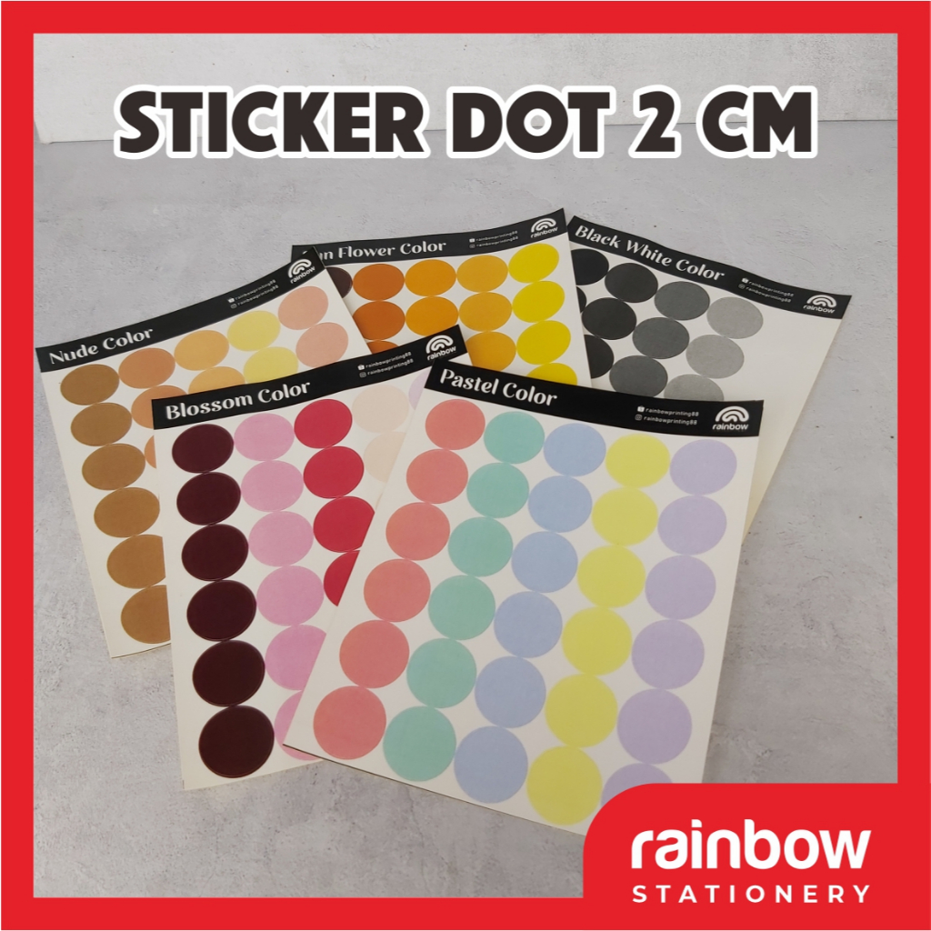 2 ซม. AESTHETIC DOT STICKER/ROUND STICKER/CRAFT STICKER