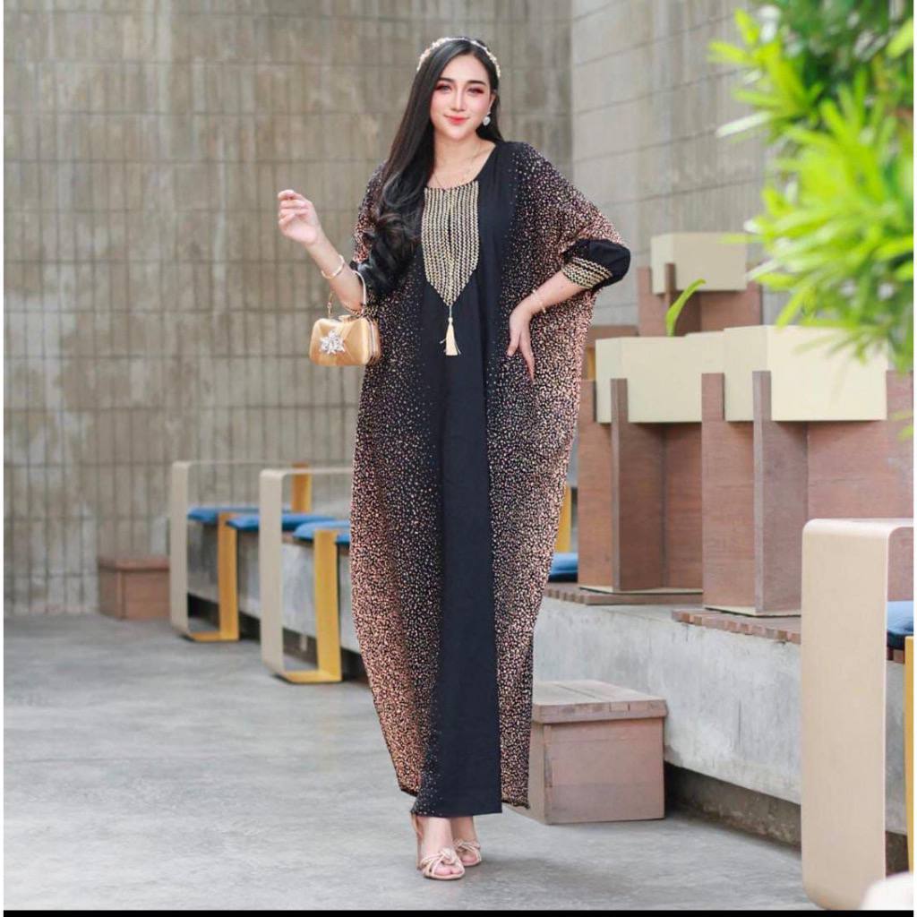 El Rummy Collection - Sultan Kaftan Gamis Rayon Premium Jumbo Busui Spray Lace Motif
