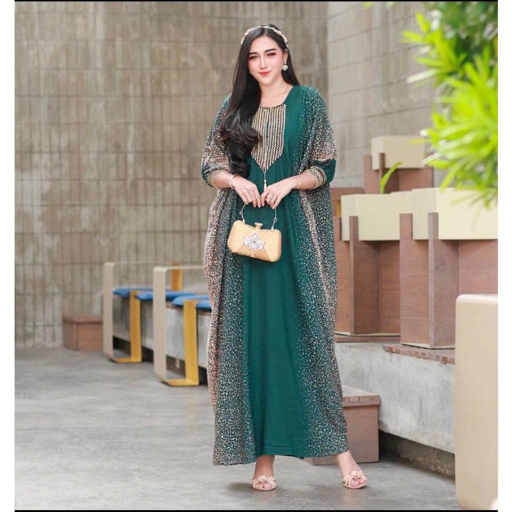 El Rummy Collection - Sultan Kaftan Gamis Rayon Premium Jumbo Busui Spray Lace Motif