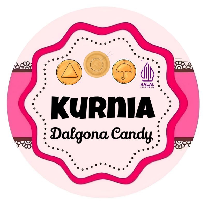 DALGONA CANDY LABEL STICKER CUSTOM NAME