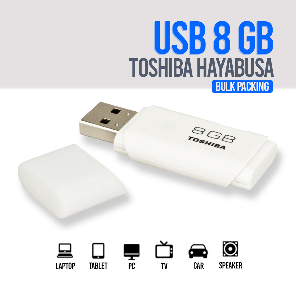 Toshiba Hayabusa Flashdisk USB 2.0 8GB - THN-U202 (BULLK PACKING) - สีขาว