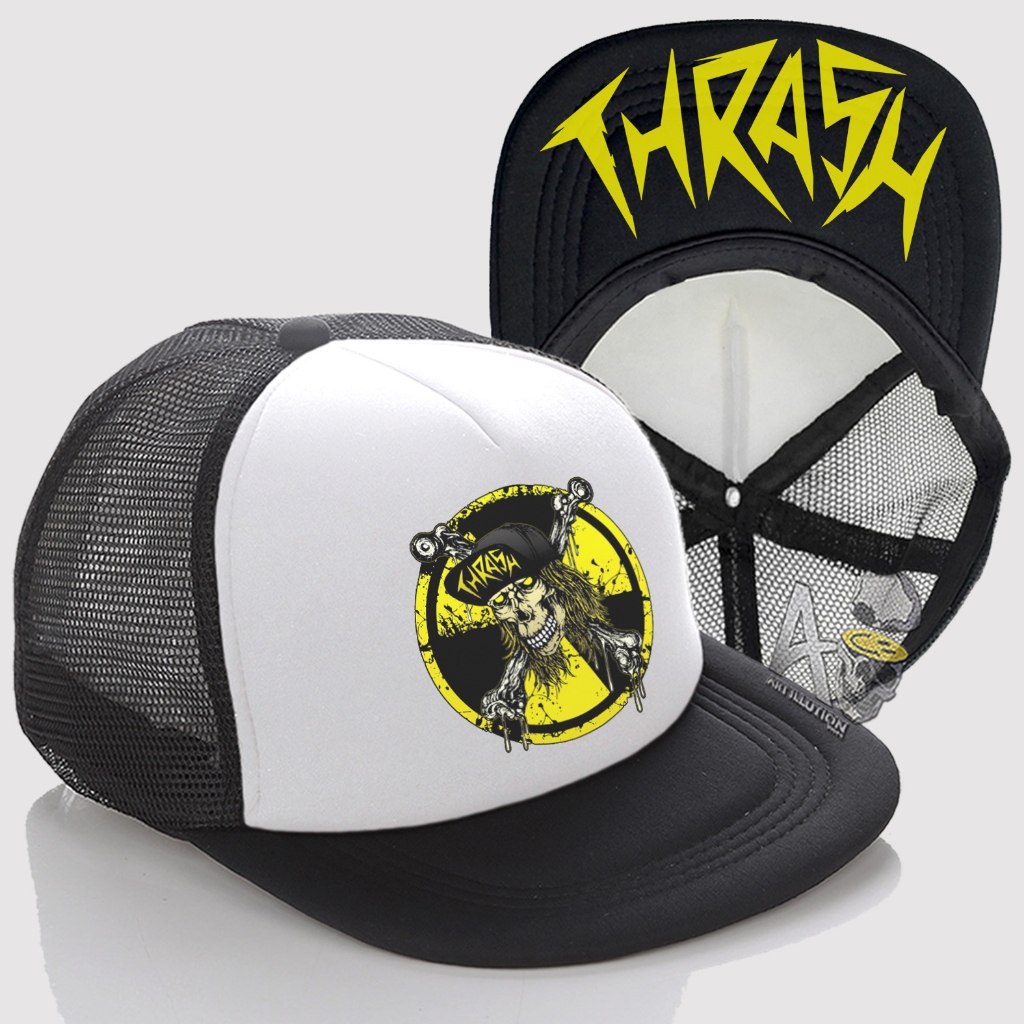 Thrash Snapback Hat Mesh Trucker Hat Casual Premium Casual Hat โลโก้ล่าสุด