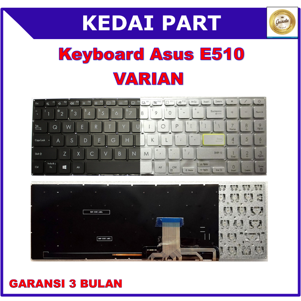 Asus Vivobook E510 E510M E510MA L510 L510M L510MA L520M สีดําสีขาวคีย์บอร์ด