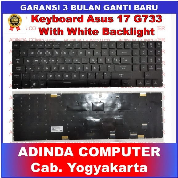 Asus ROG Strix Scar 17 G733 G733Q G733QM คีย์บอร์ดแบ็คไลท์สีขาว
