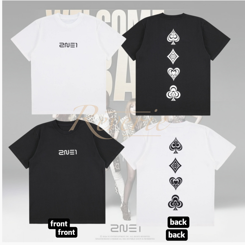 TSHIRT 2NE1 CONCERT WELCOME BACK CONCERT BLACKJACK KPOP GIRLBAND JAPAN MERCH NOBAR CONCERT TWINNING 