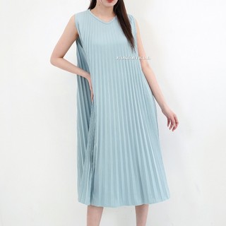 Inner Midi Dress Plisket Mayung Oneck / Dress Polos Plisket  / Inner Plisket / Dress Mayung / Dress Plisket / Inner Pleated Dress