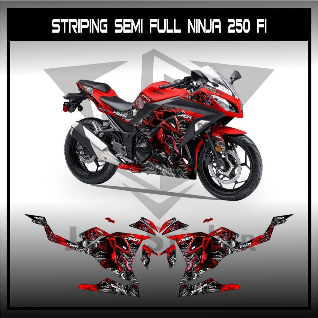 สติ๊กเกอร์ Ninja 250 Fi Old Graphic VENOM Striping / นินจากึ่งเต็ม 250 Fi VENOM