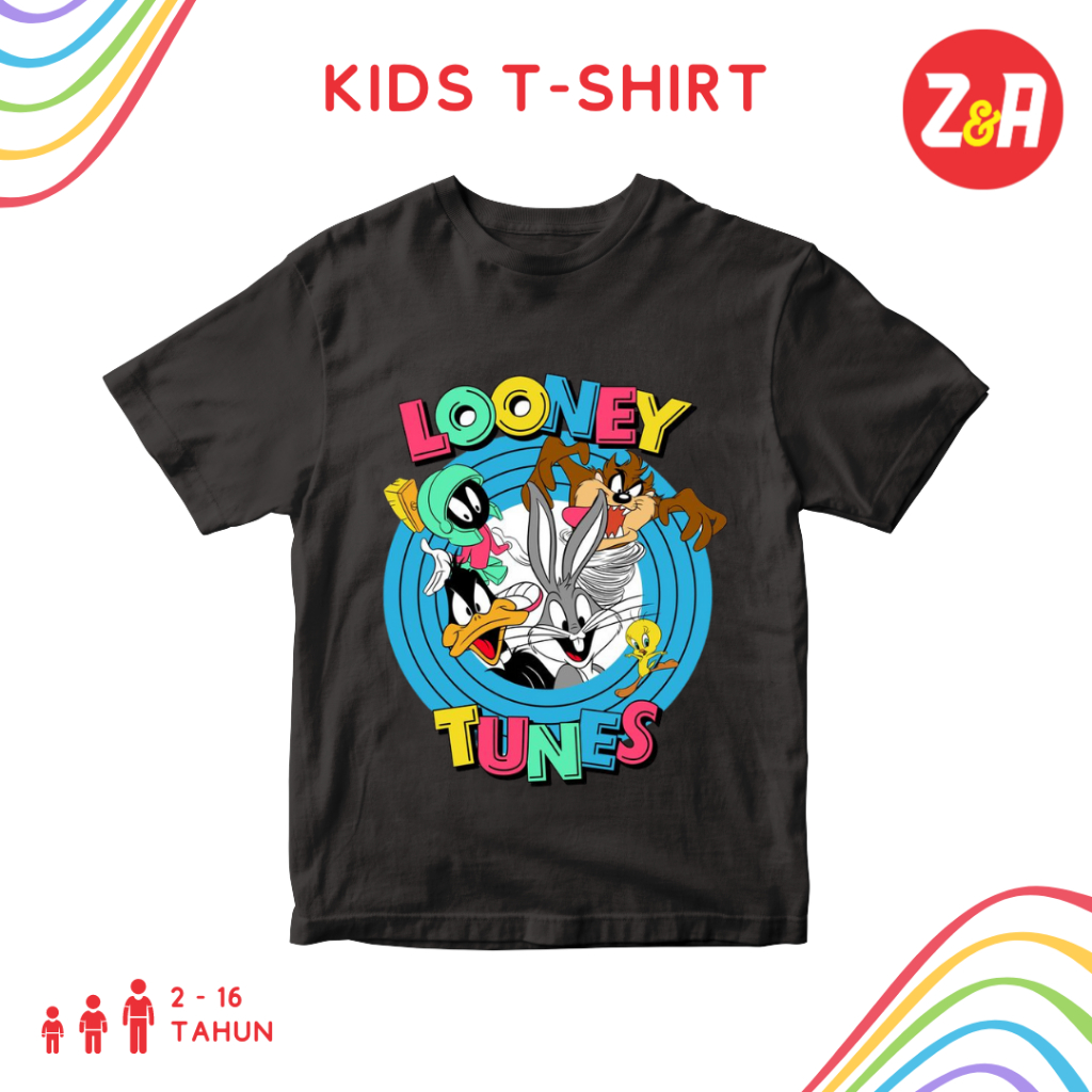 เสื้อยืดเด็ก Looney TUNES | เสื้อท็อปเด็กแขนสั้นลายการ์ตูน Looney Tunes | เสื้อยืดสําหรับเด็กชายและเ