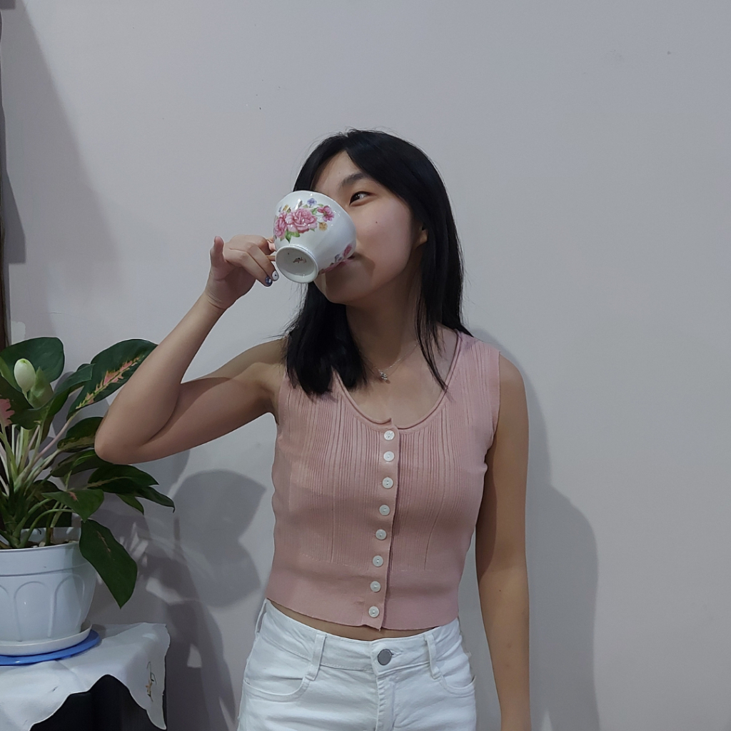 เสื้อกั๊ก One-K Top Knit | เสื้อไหมพรมกระดุมแขนกุด (23148)