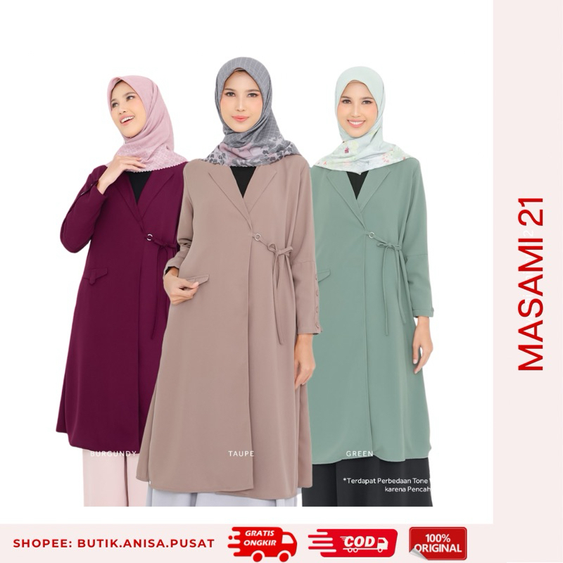 PUSAT25 - ETHICA MASAMI OUTER TOP 21 Burgundy Green Taupe